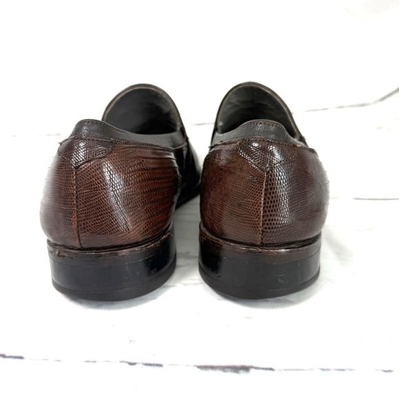 Vintage Footjoy Shoes Men\'s 10.5D Brown Tassel Loafers Lizard Leather USA Made main image 7